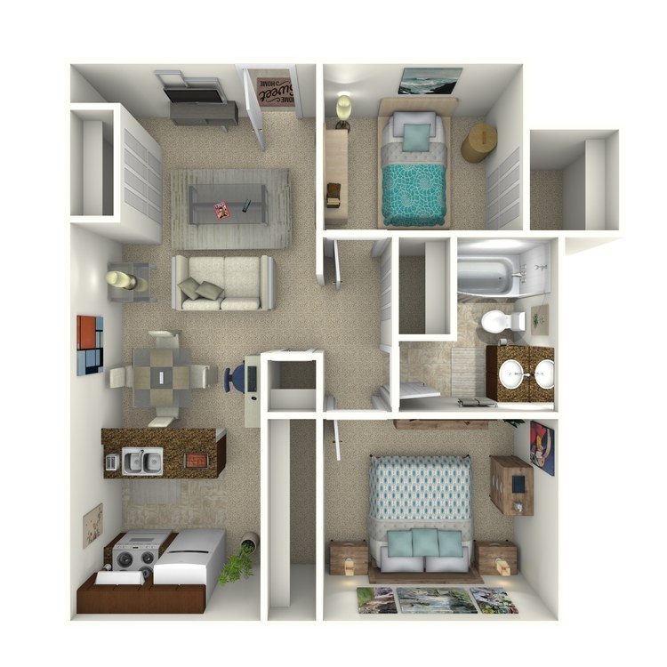 Floor plan image of 2 Bed 1 Bath