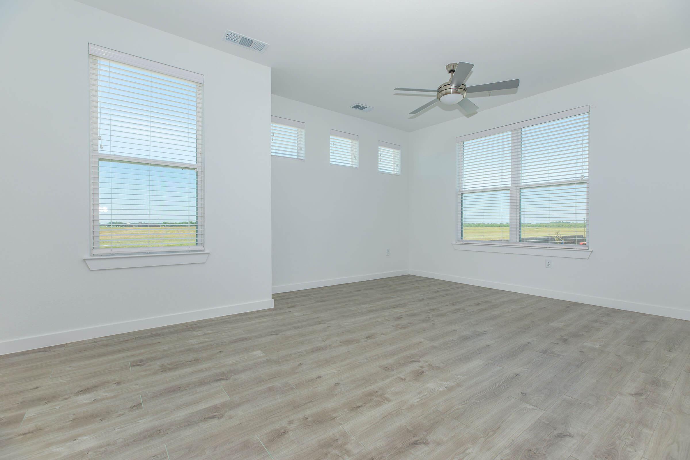 a room with a large window