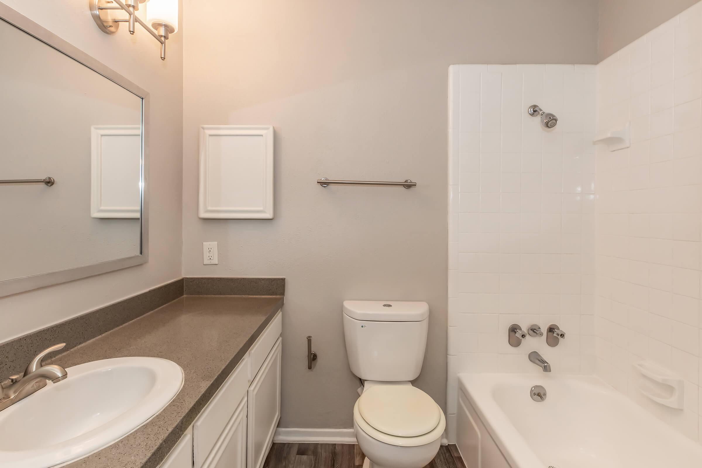 a restroom with a sink and a mirror