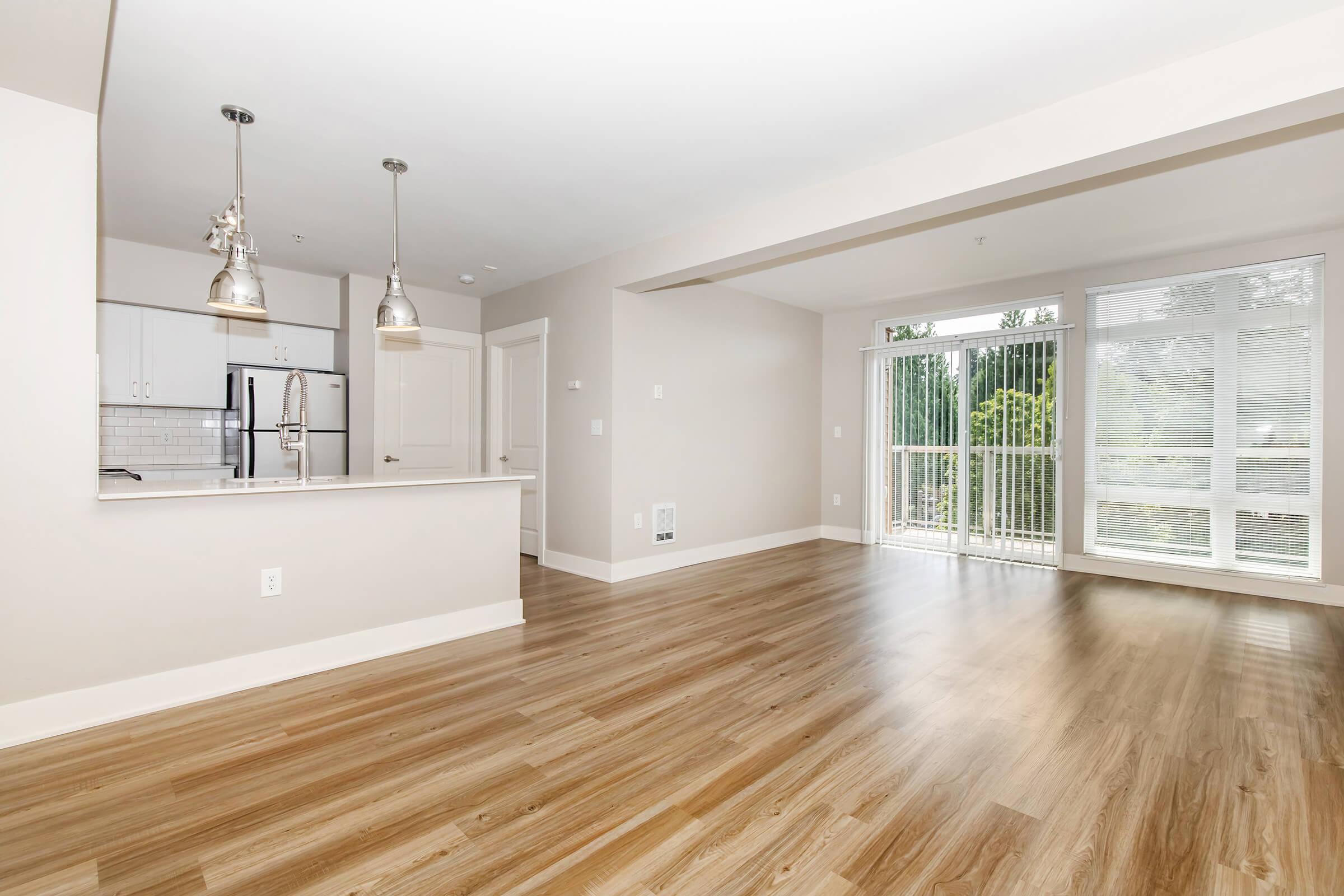 a room with a wood floor