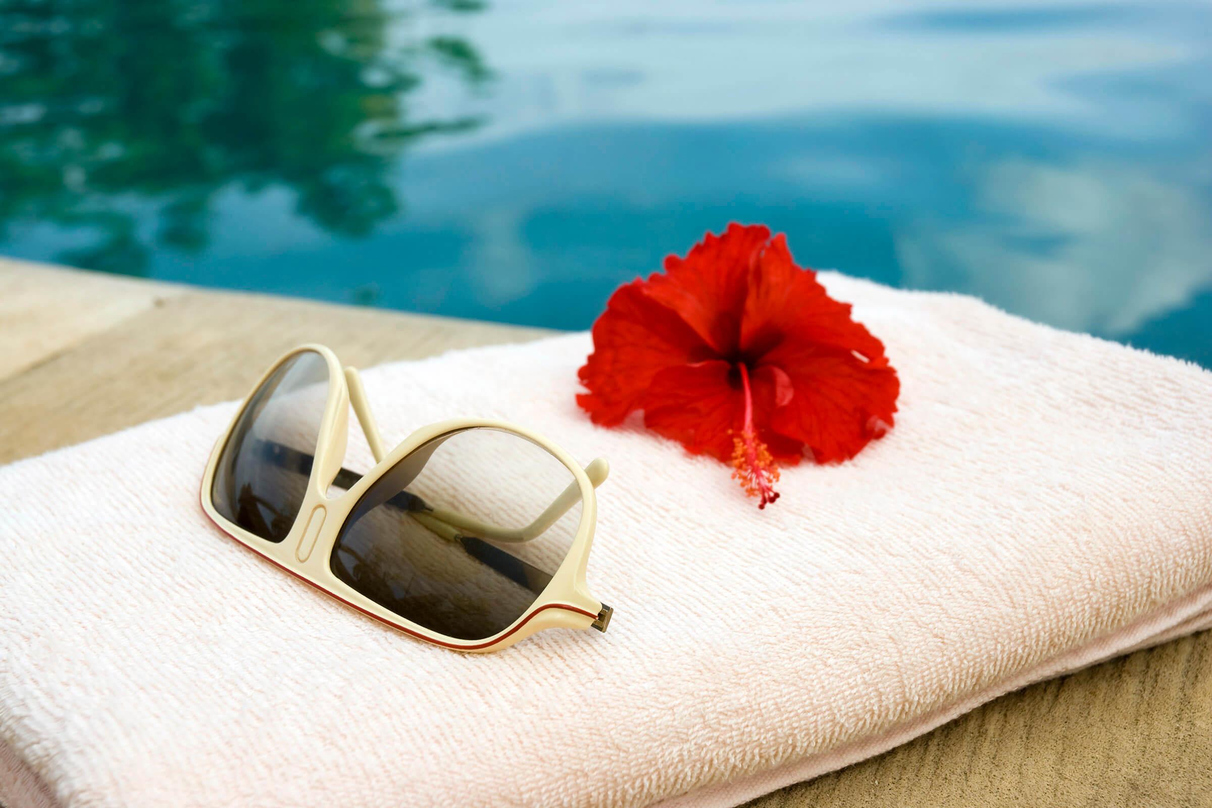 a pair of sunglasses on a table
