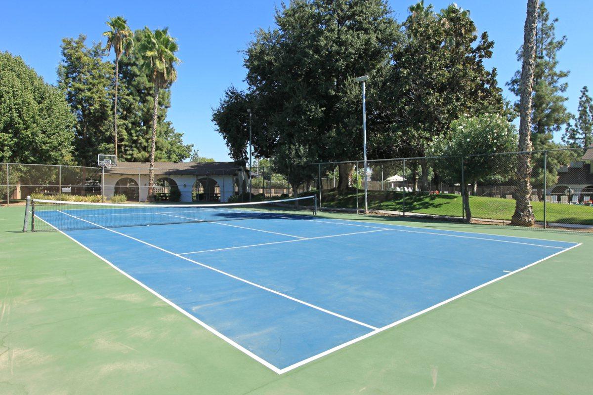 We  have a tennis court here at Crystal Tree