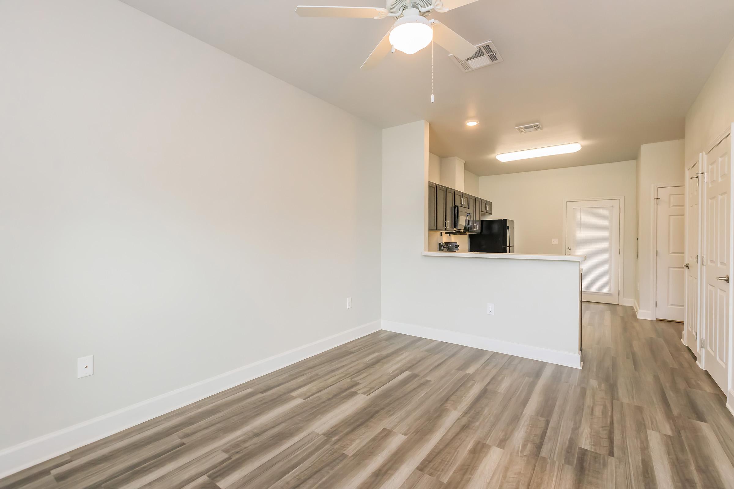 a room with a wood floor