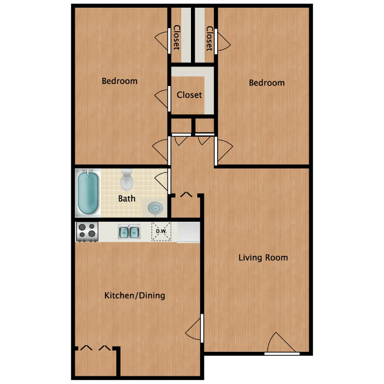 Floor plan image of 2x1