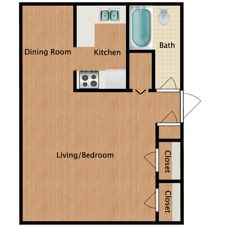 Floor plan image of Renovated Efficiency