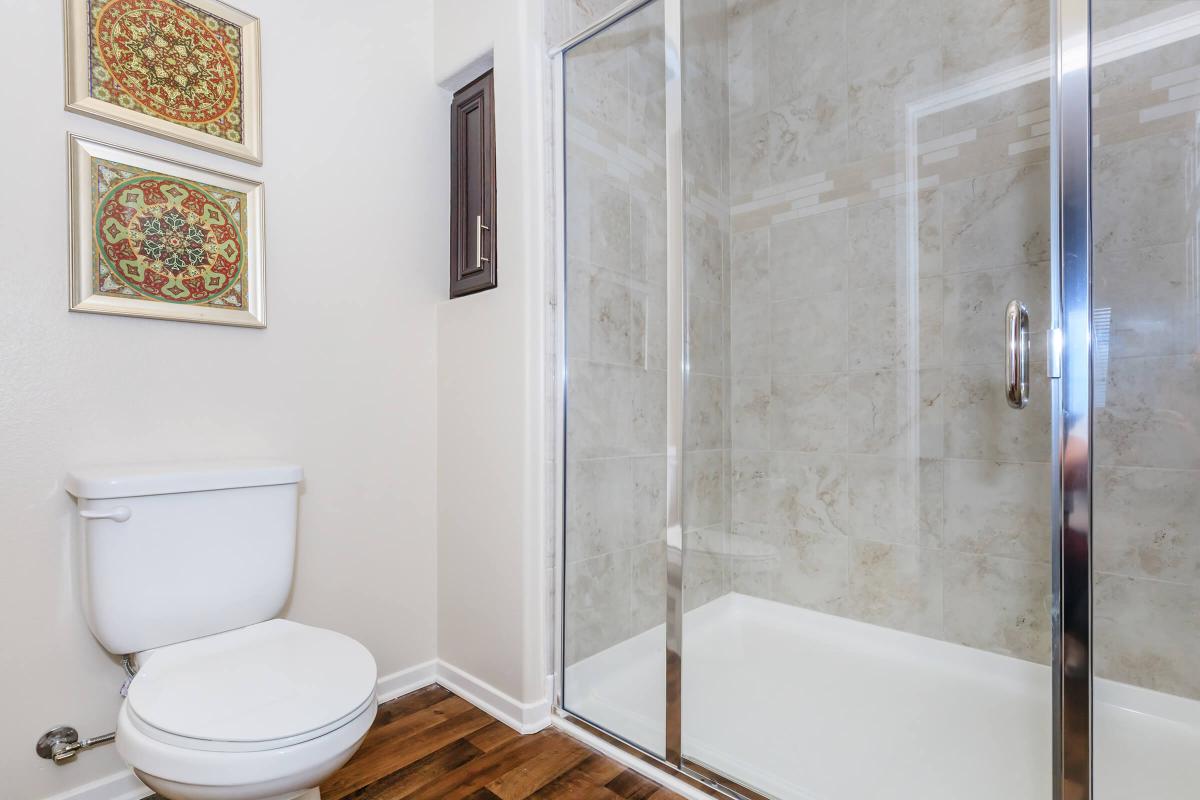 a glass shower door