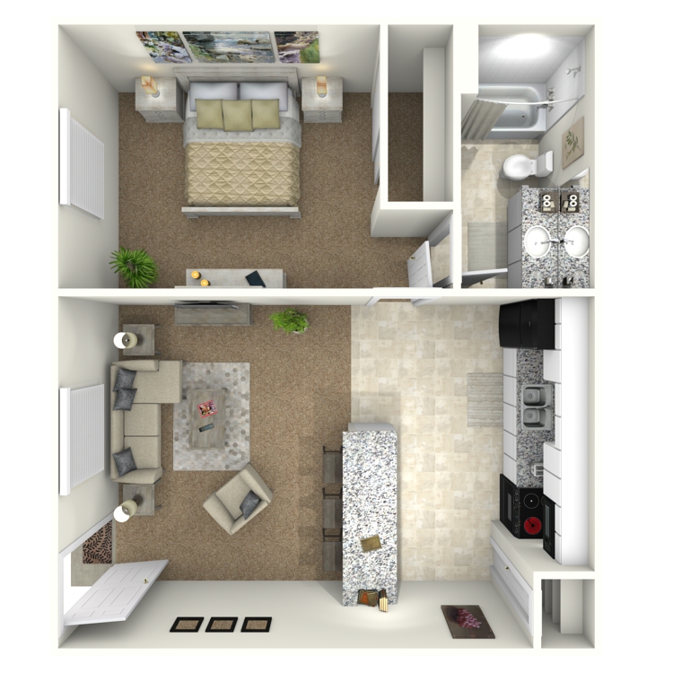 Floor plan image of One Bedroom