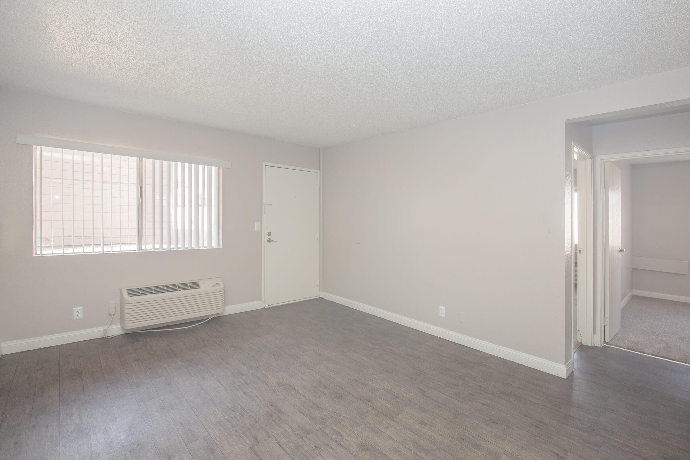 a room with a large window
