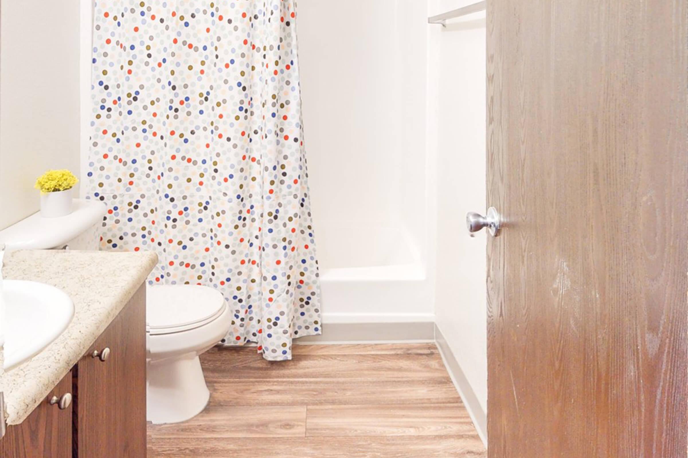 a shower curtain
