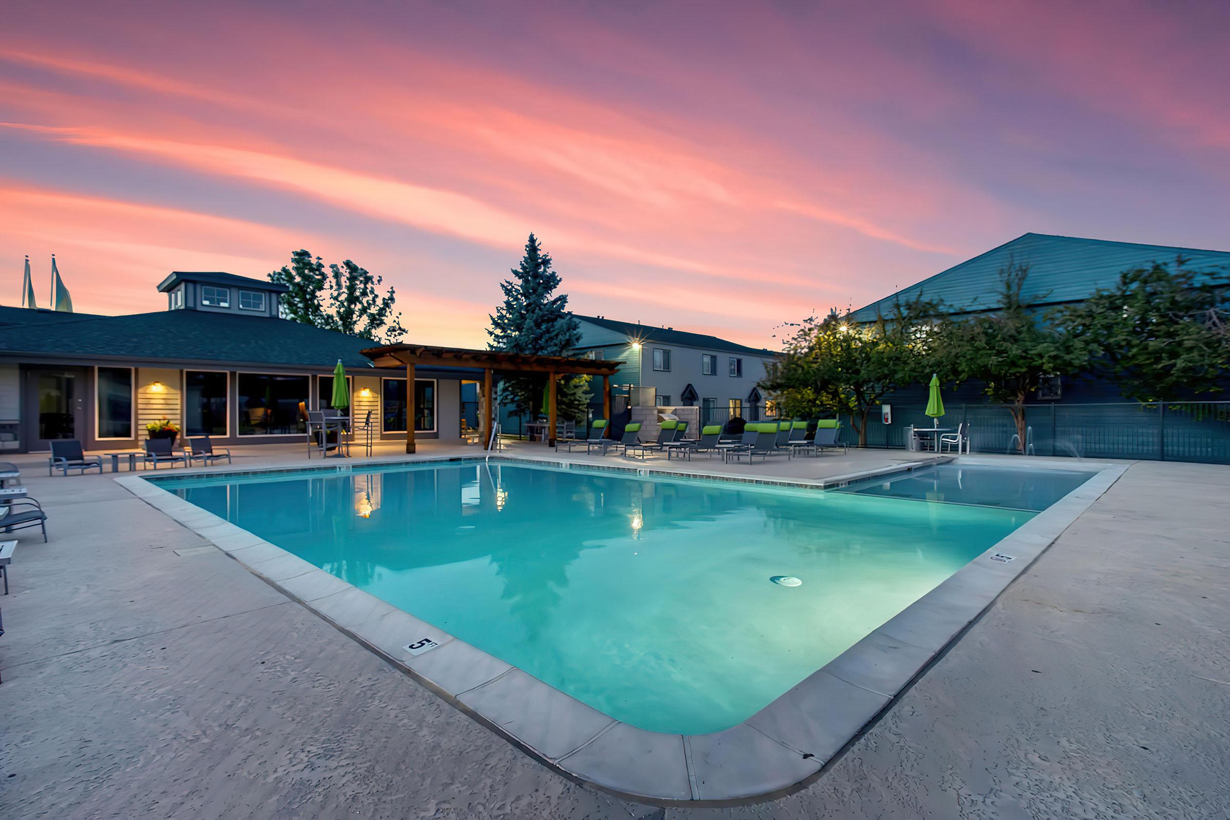 a pool next to a body of water