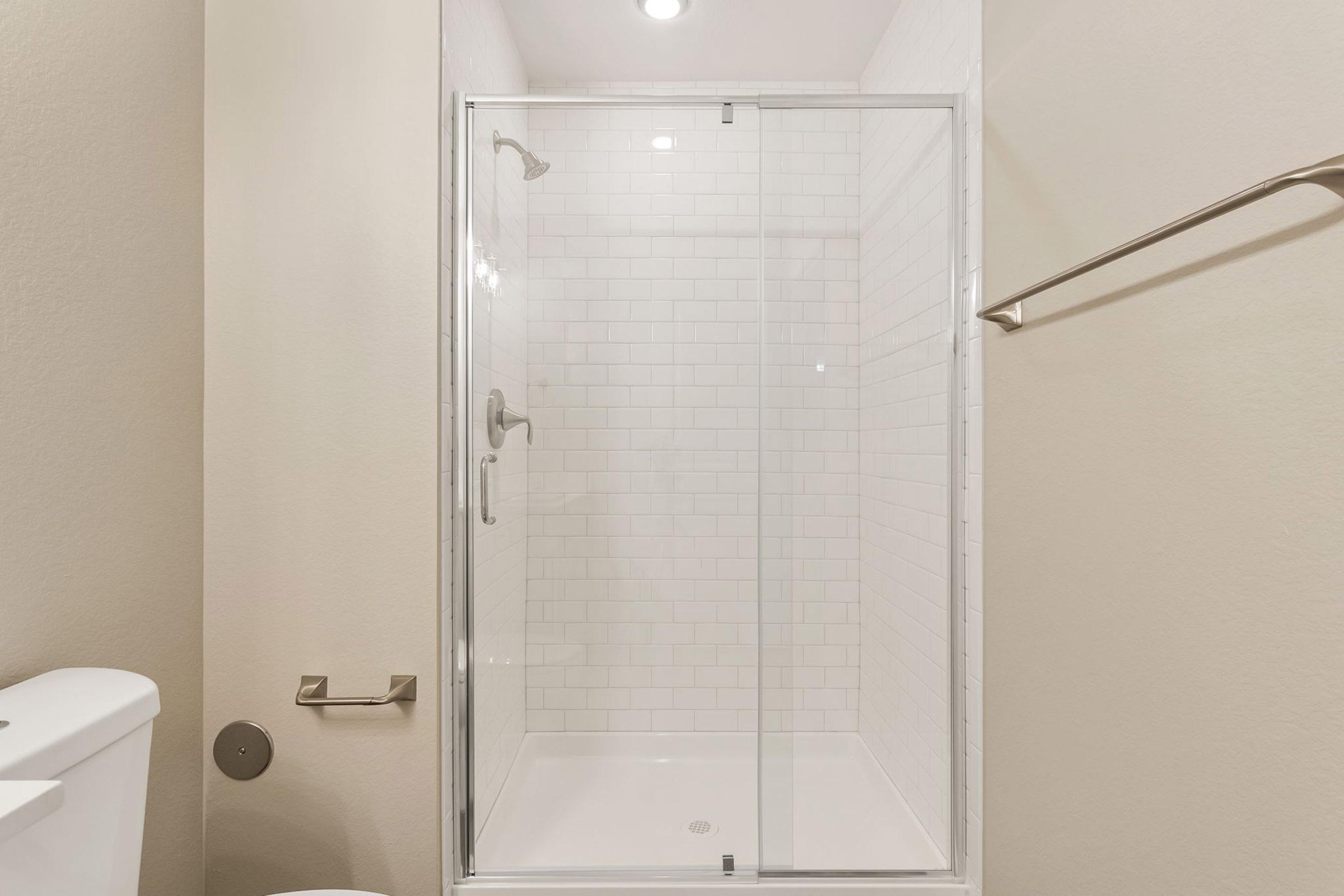 a glass shower door