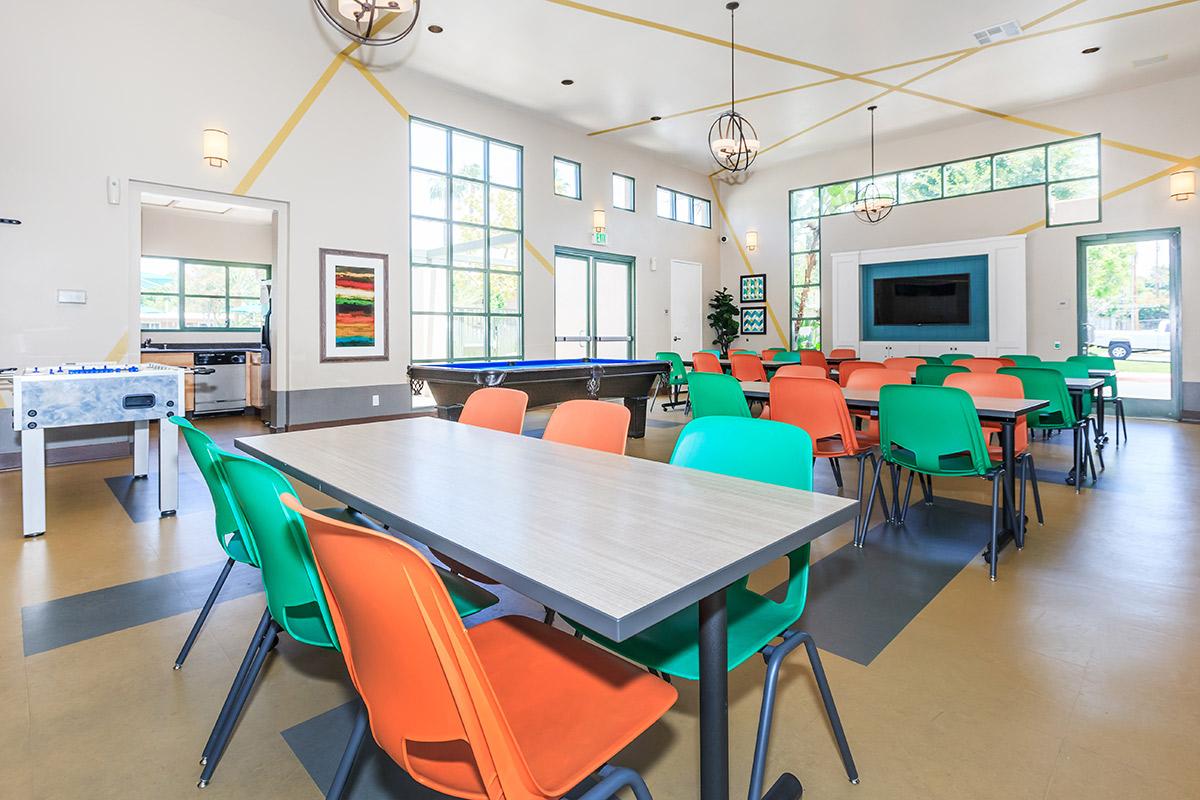 Paseo Village community room filled with furniture