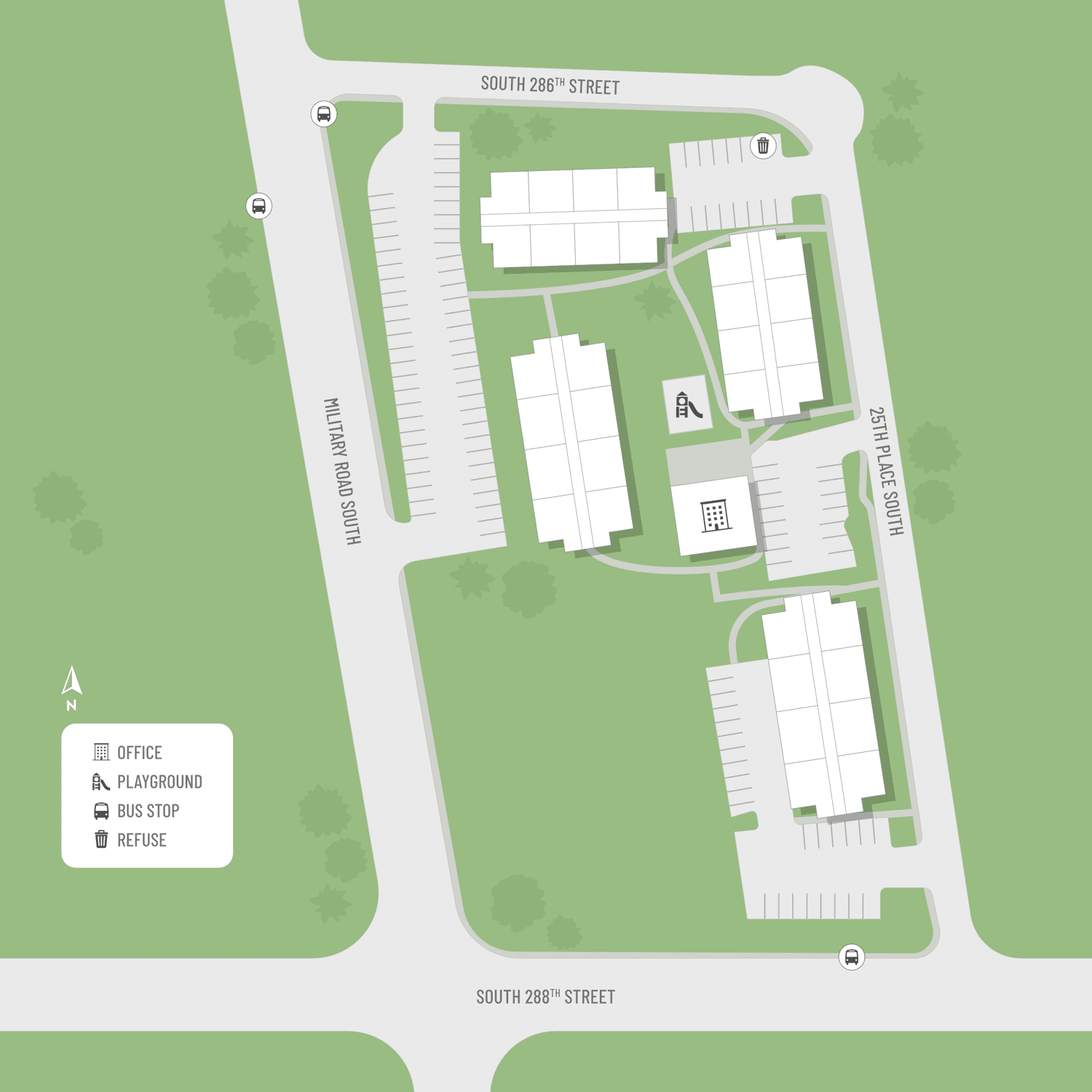 If you have a question regarding the relative location of an apartment home, please give us a call.