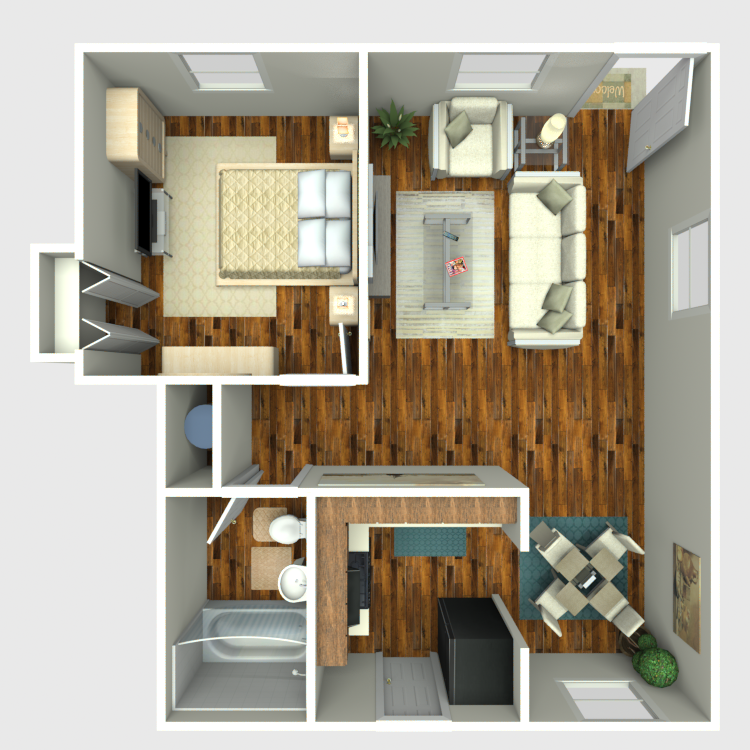 Floor plan image of One Bed One Bath D