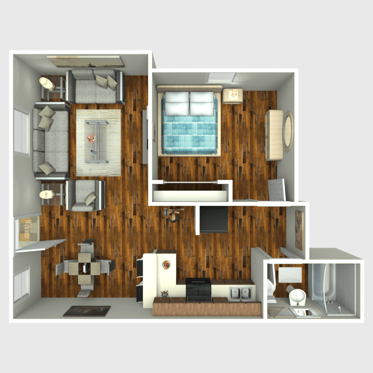 Floor plan image of One Bed One Bath A