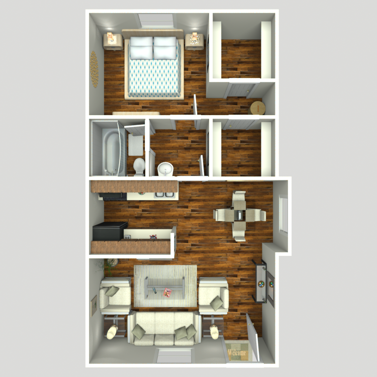 Floor plan image of One Bed One Bath B