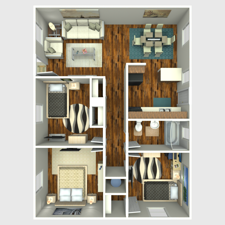 Floor plan image of Three Bed One Bath