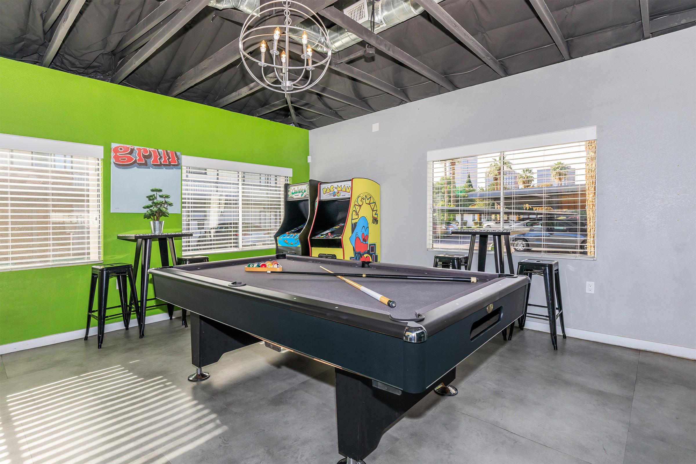Beat the Phoenix heat in the clubhouse with arcade games.