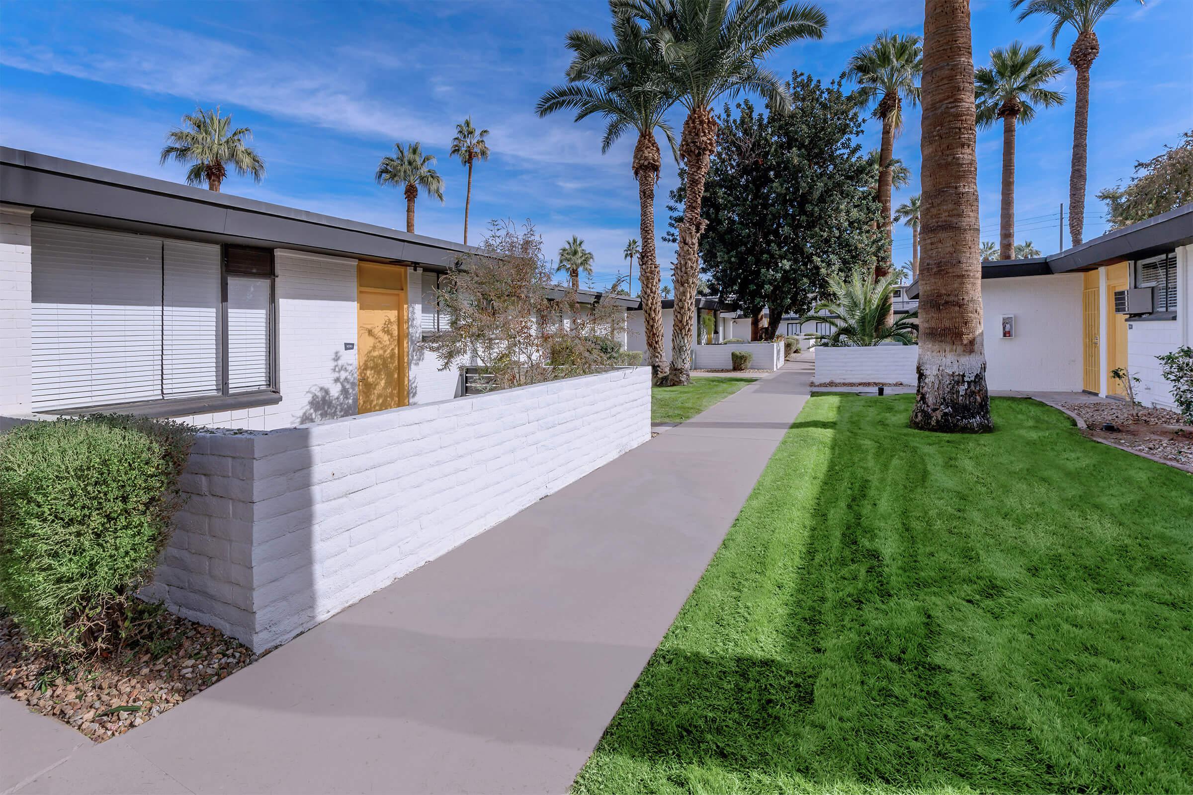 Freshly cut grass along out pathways at The Wexler.