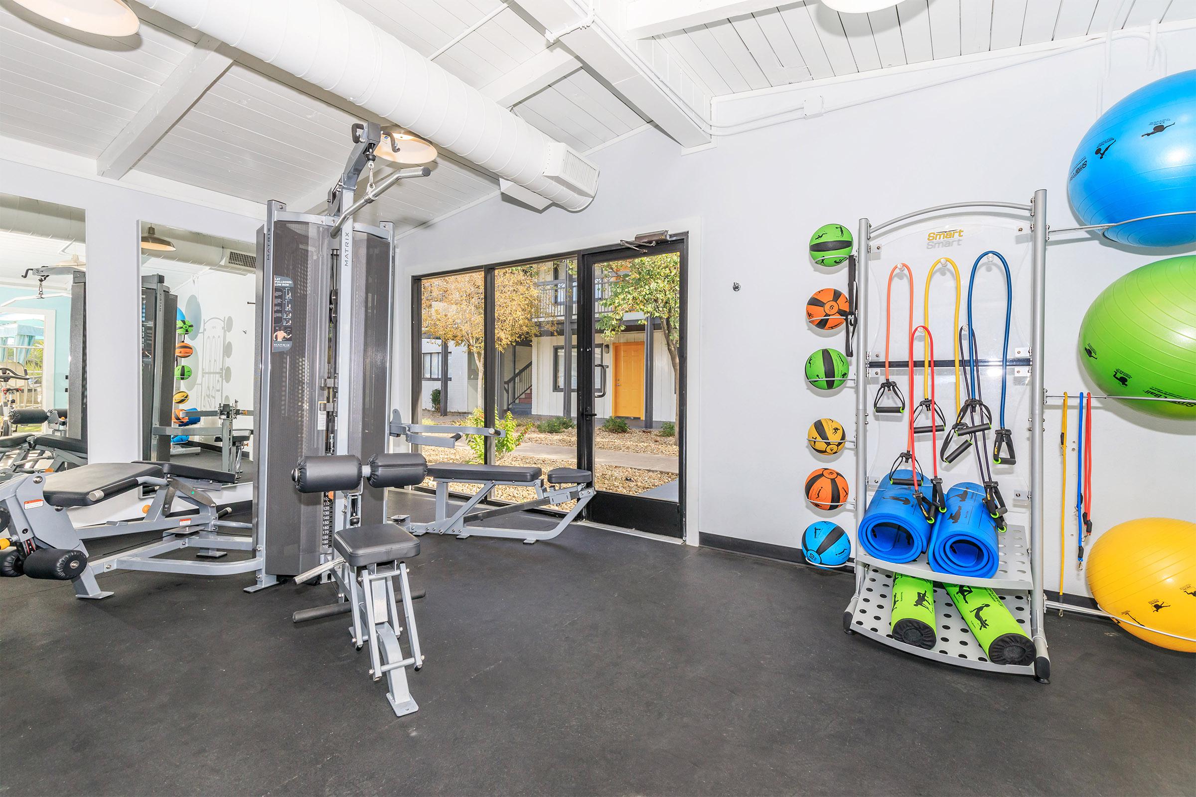 Hit the renovated fitness center.