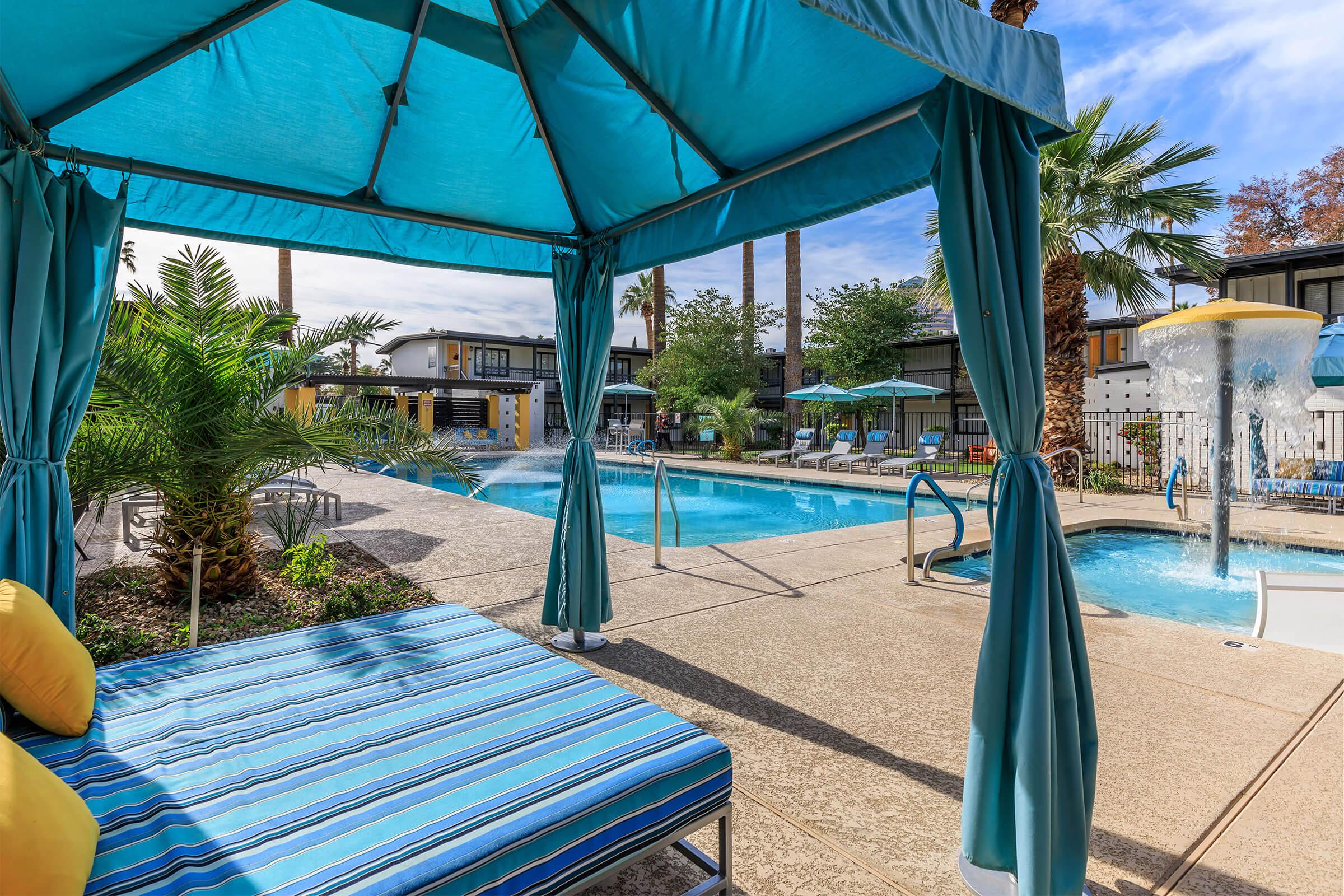 The Welxer has pool side seating.