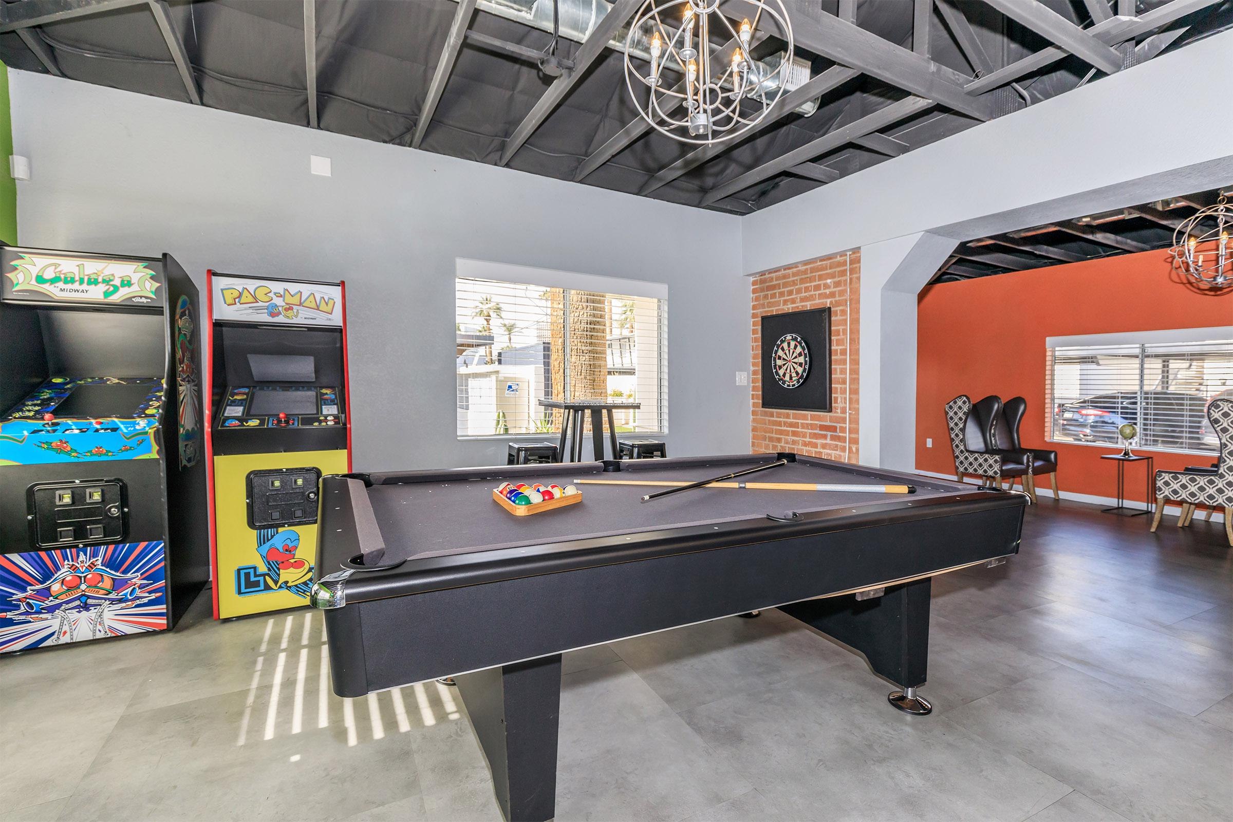 Updated clubhouse with pool table.