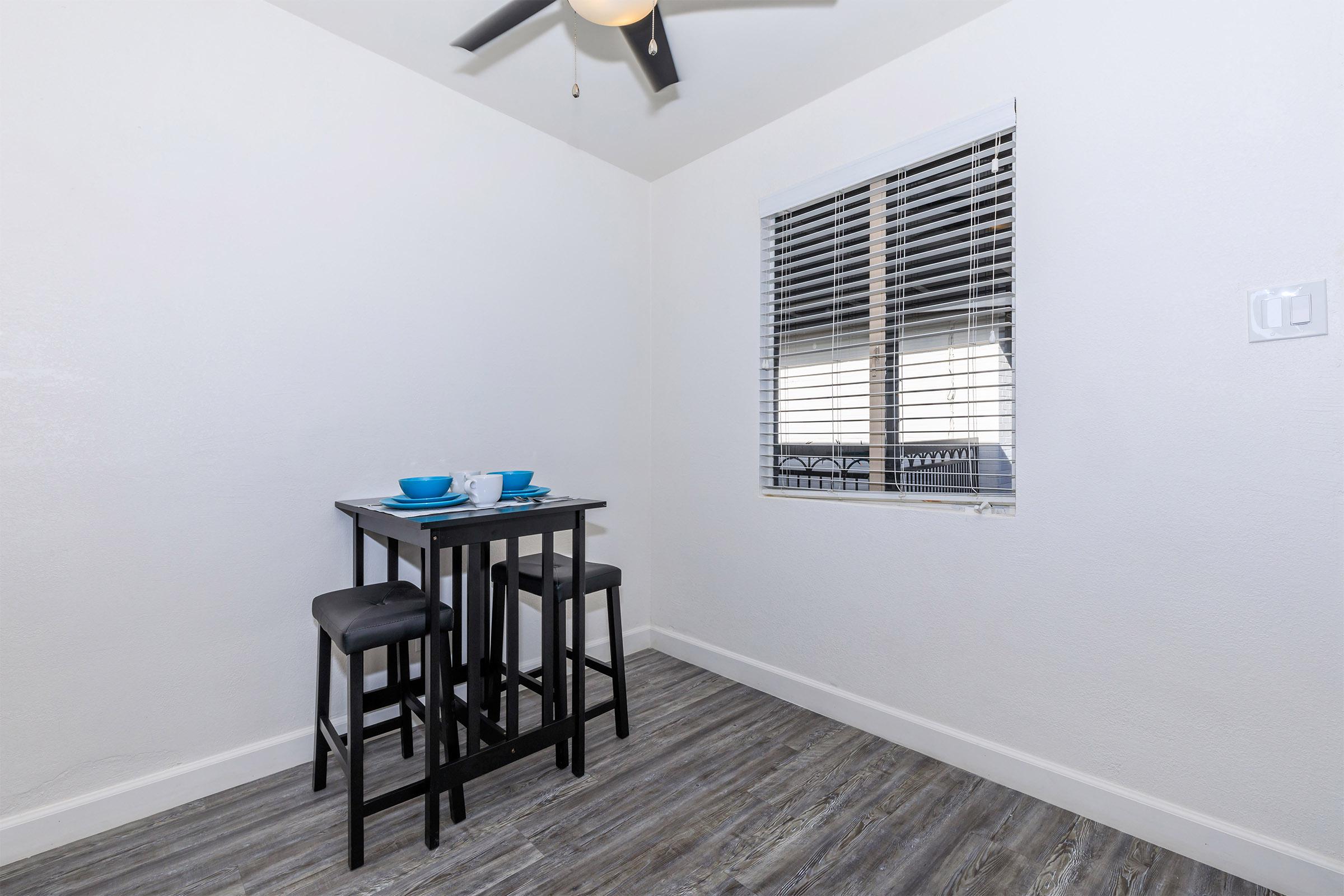 The dining room or eat-in kitchen with our one bedroom one bathroom apartment.