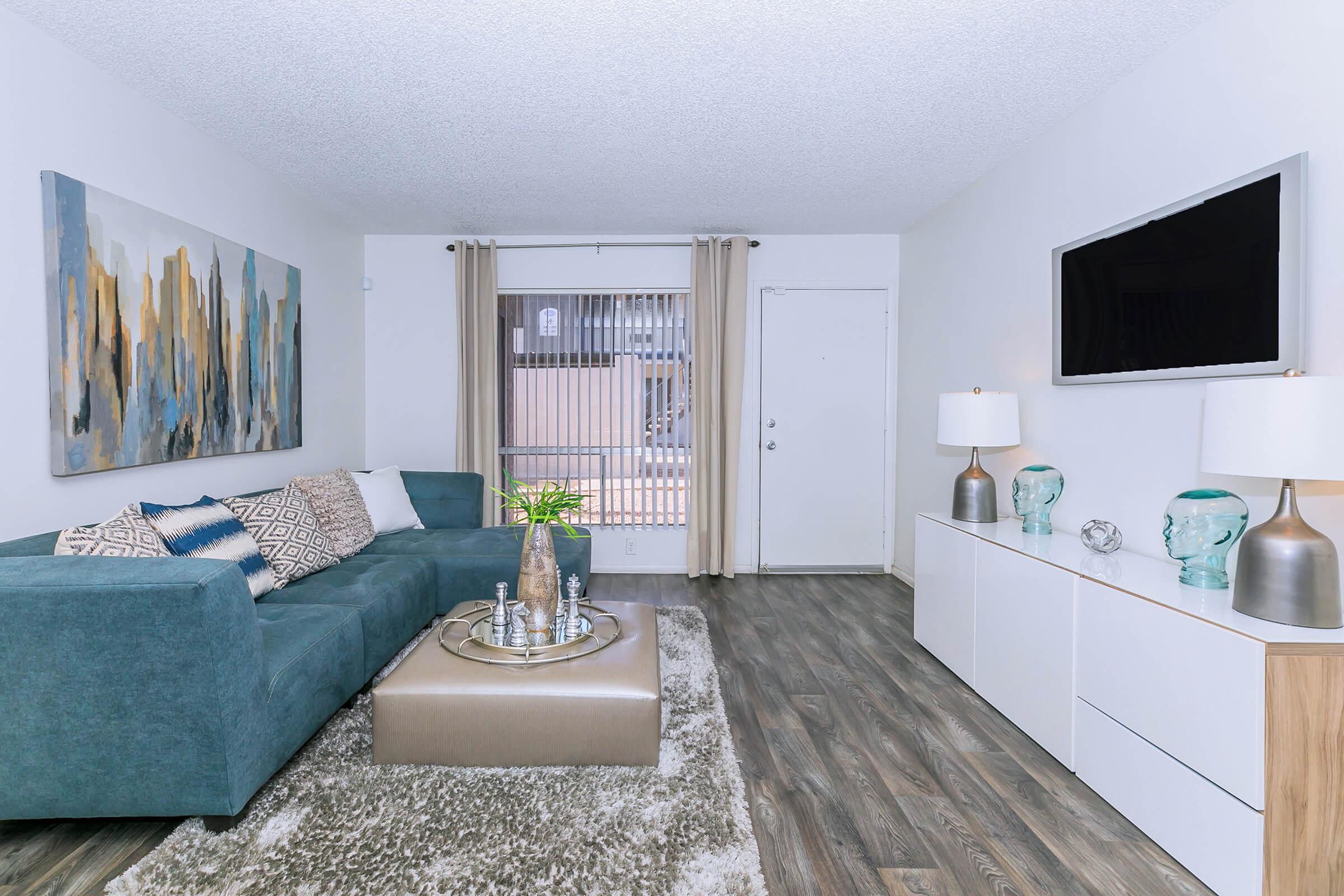 Open spacious 2 bedroom apartment living room at Rise North Ridge in Glendale, AZ.