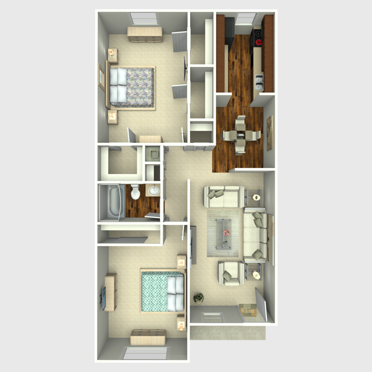 Floor plan image of 2 Bed 1 Bath