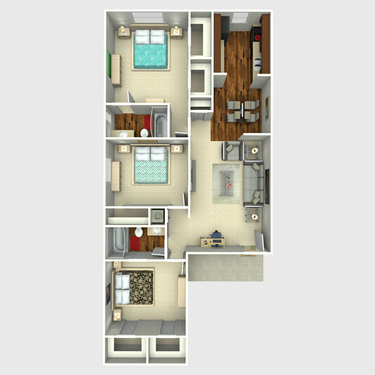 Floor plan image of 3 Bed 2 Bath