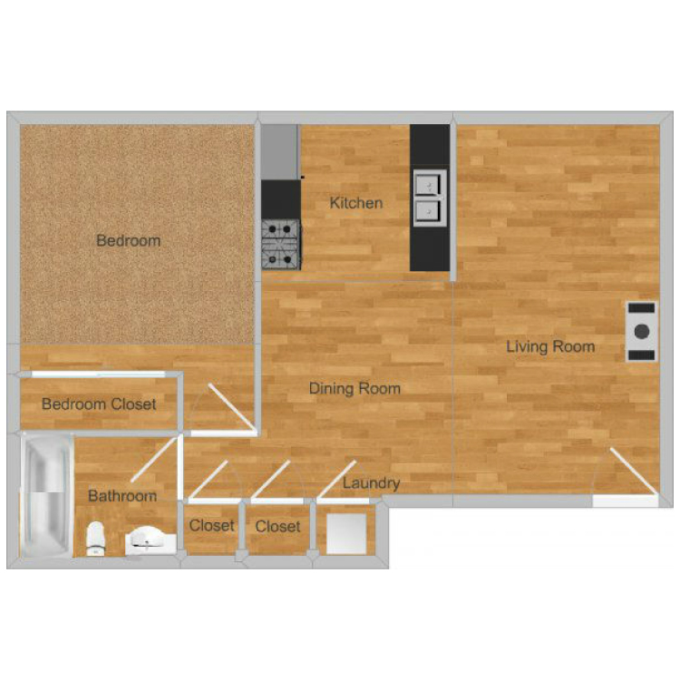 Floor plan image of Creekside- Cottonwood Downstairs