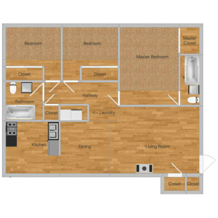 Floor plan image of Creekside- Sycamore Downstairs