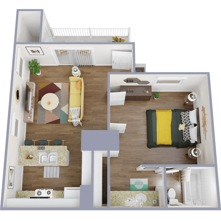 Navaho, a studio 1 bathroom floor plan.