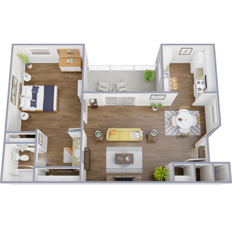Su Casa, a 1 bedroom 1 bathroom floor plan.