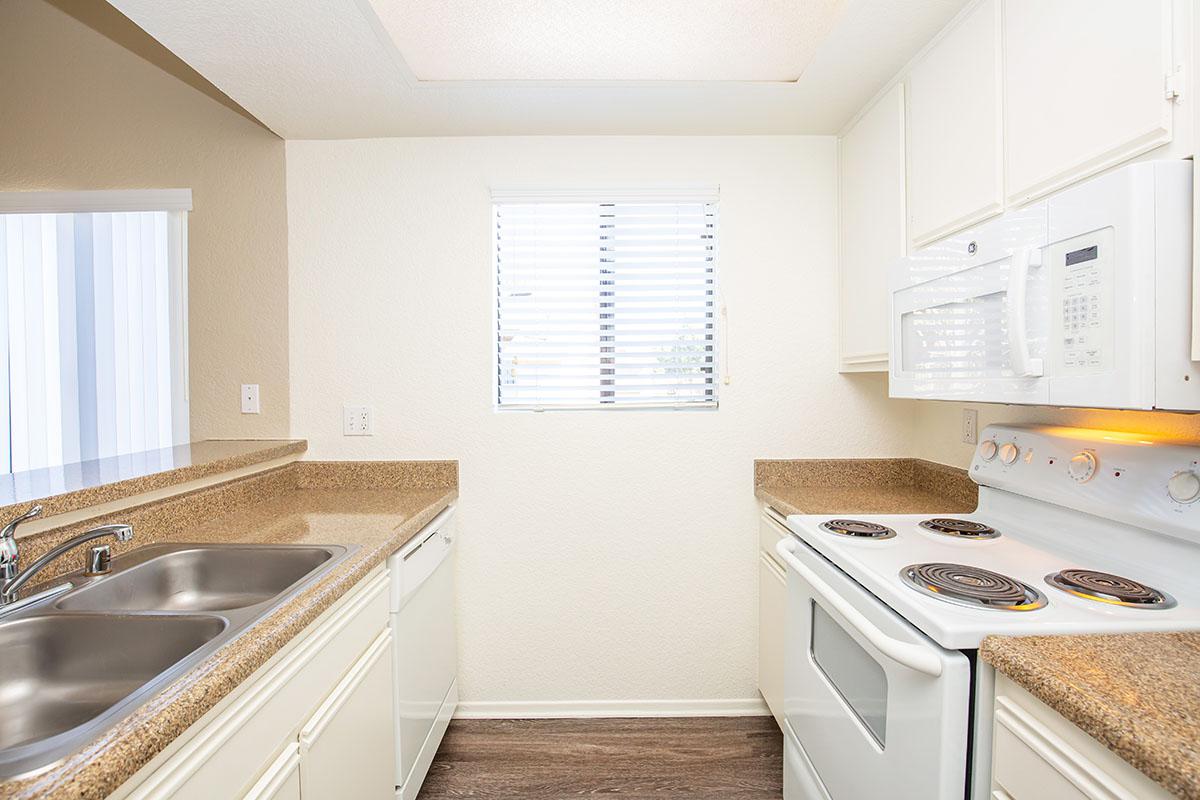 Kitchen with white cabinets