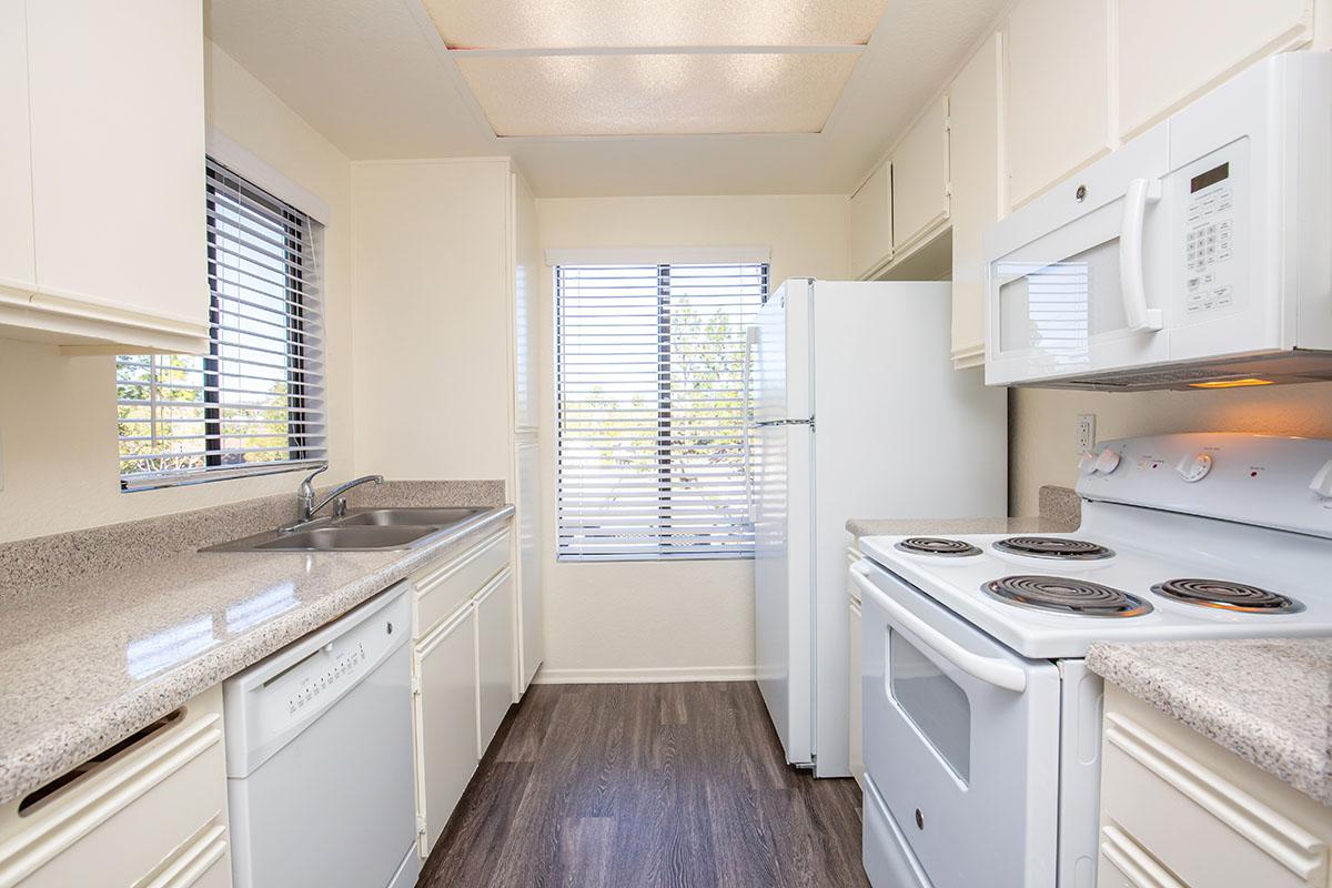 Kitchen with white appliances