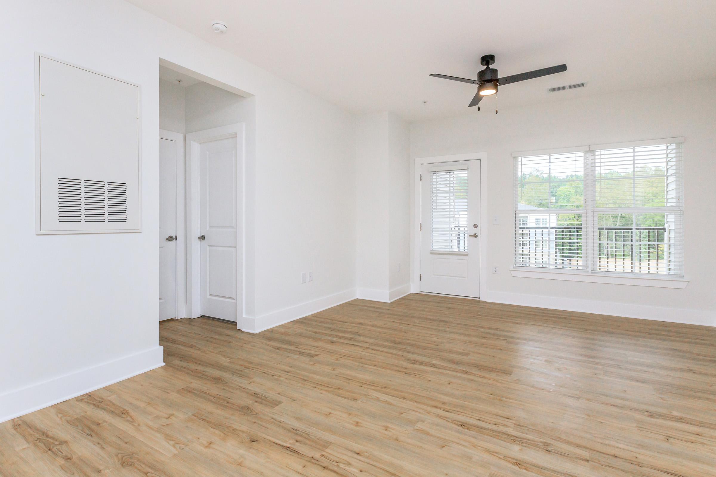 a room with a wood floor