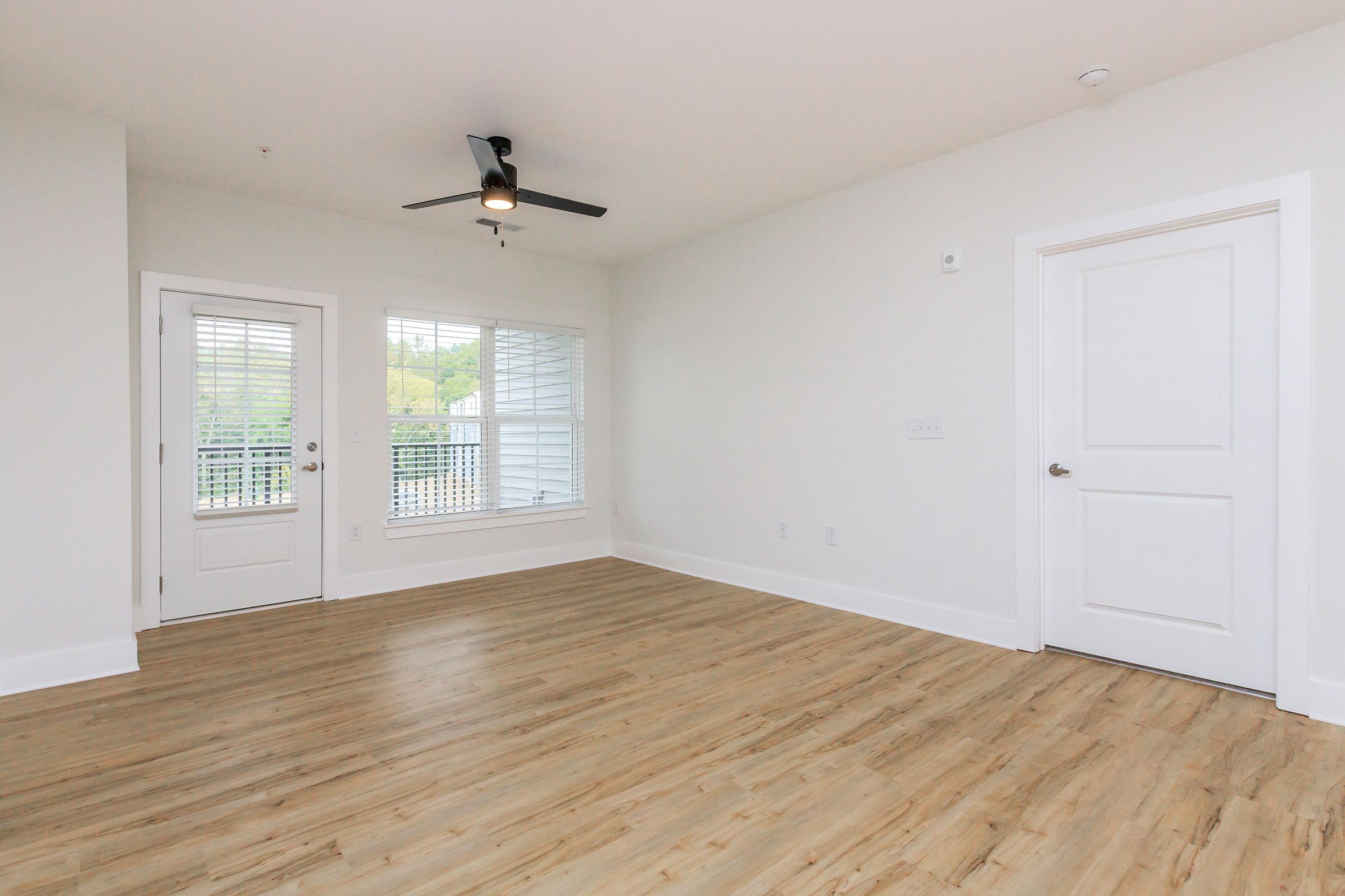 a room with a wood floor