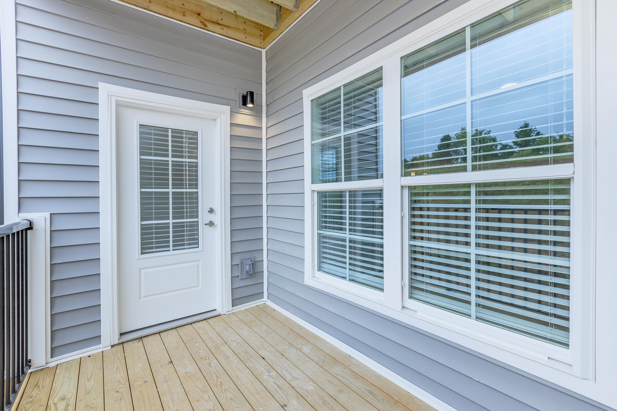 a room with a large window