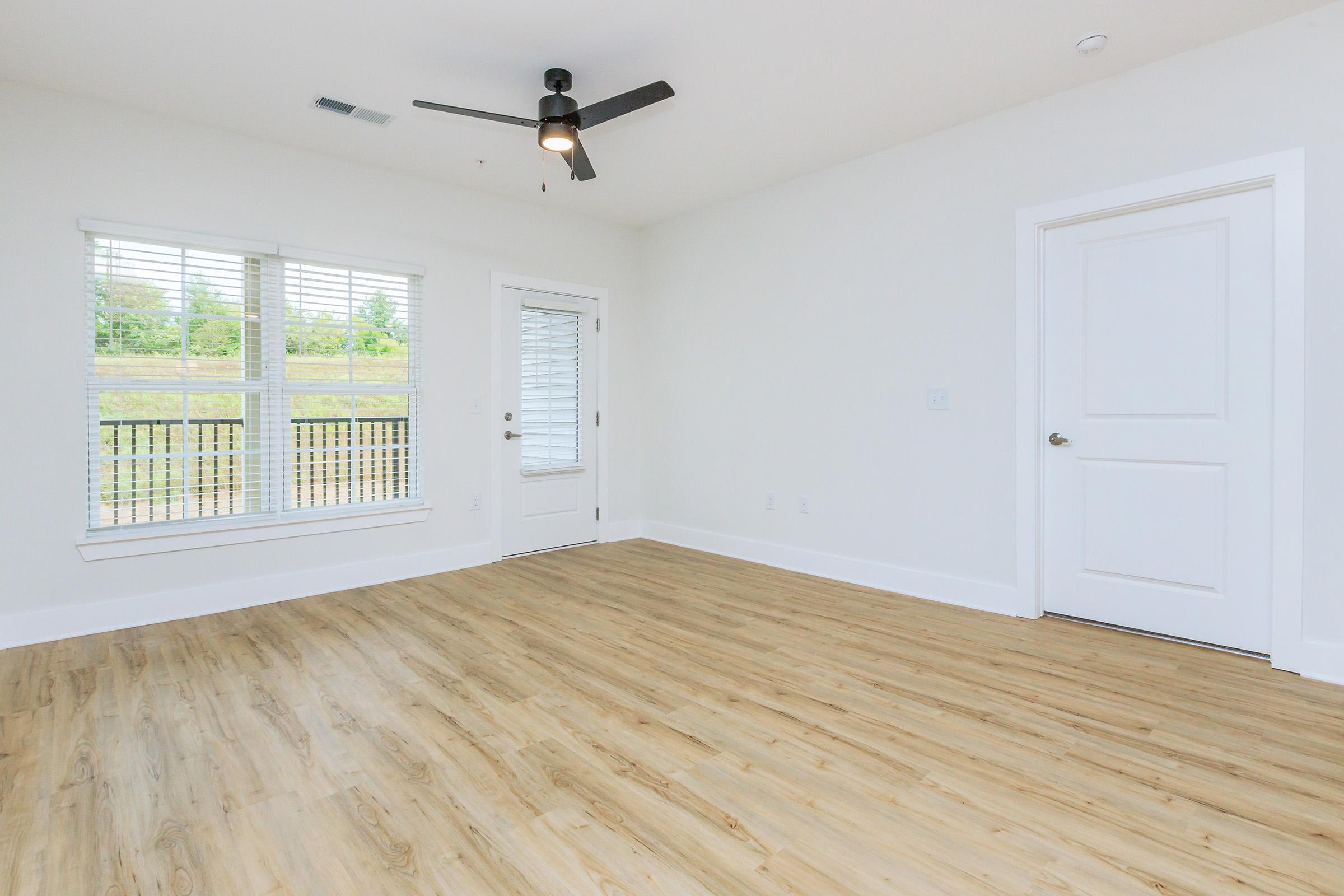 a room with a wood floor