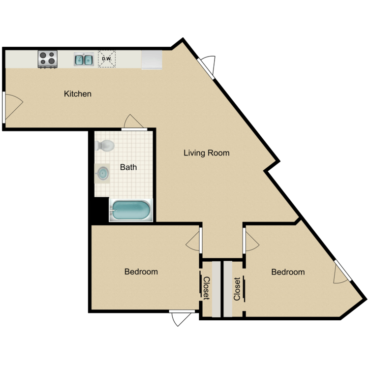 Floor plan image of 2 Bedroom A