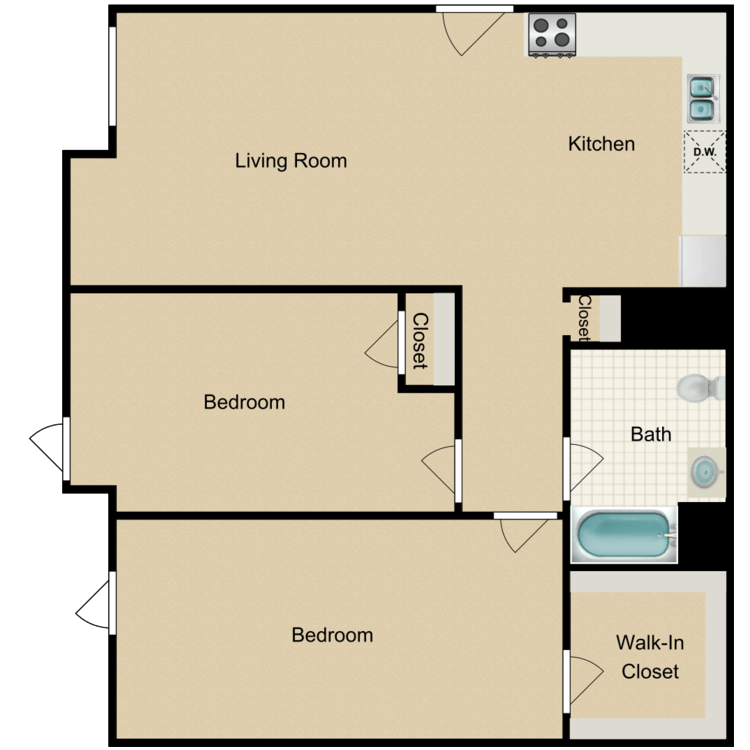 Floor plan image of 2 Bedroom B