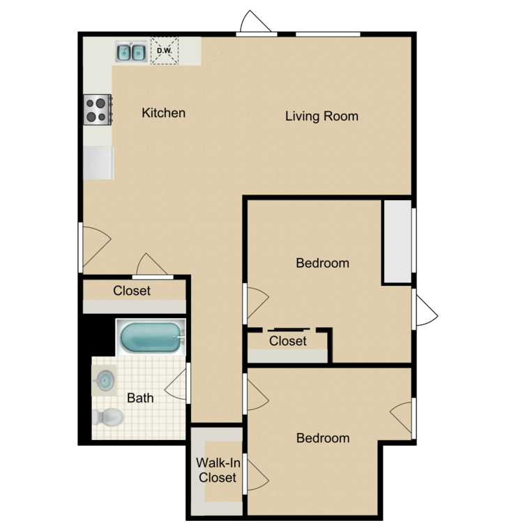 Floor plan image of 2 Bedroom D