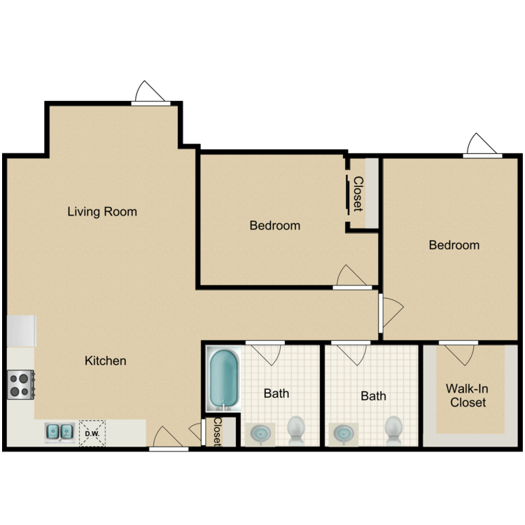 Floor plan image of 2 Bedroom E