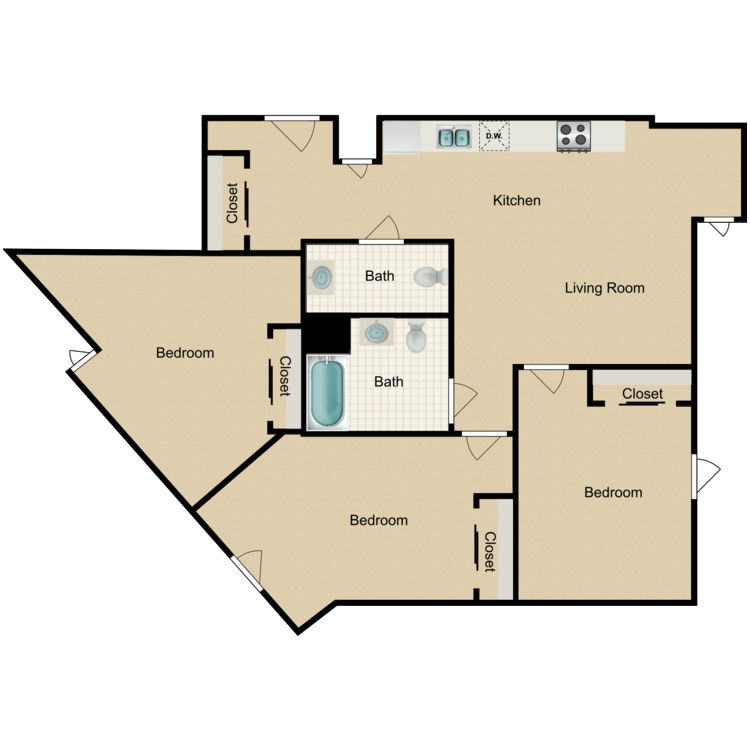 Floor plan image of 3 Bedroom B