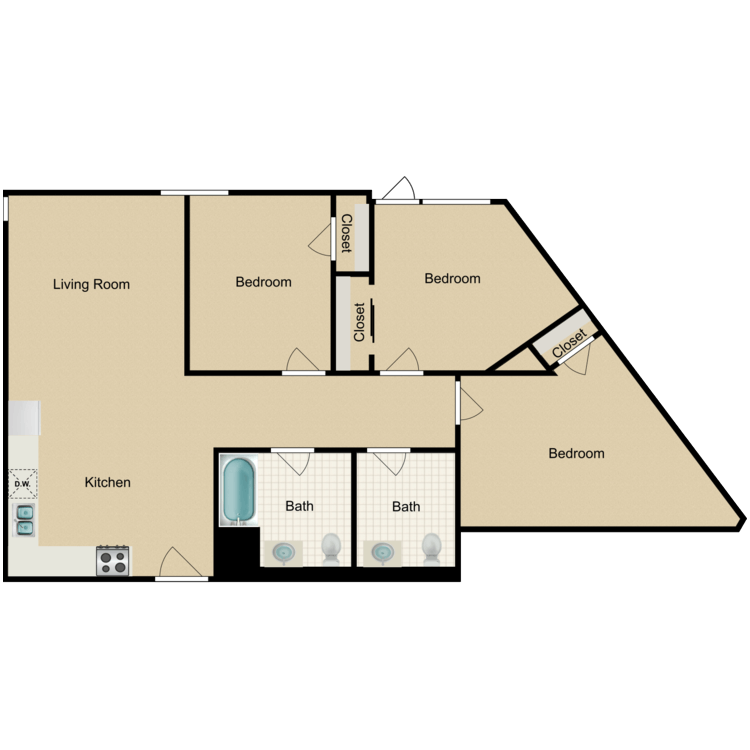 Floor plan image of 3 Bedroom A
