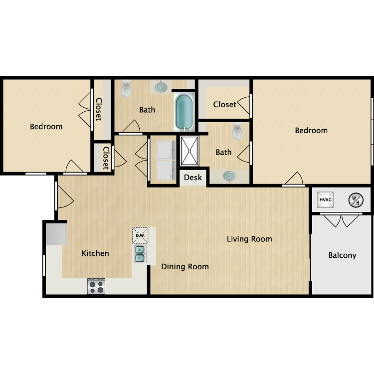 Floor plan image of 2 Bed Villa