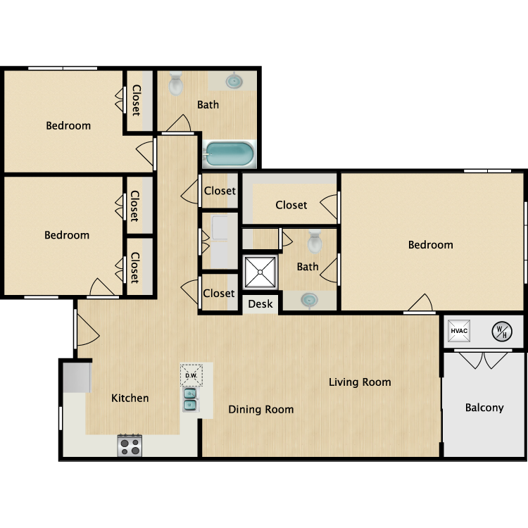 Floor plan image of 3 Bed Villa