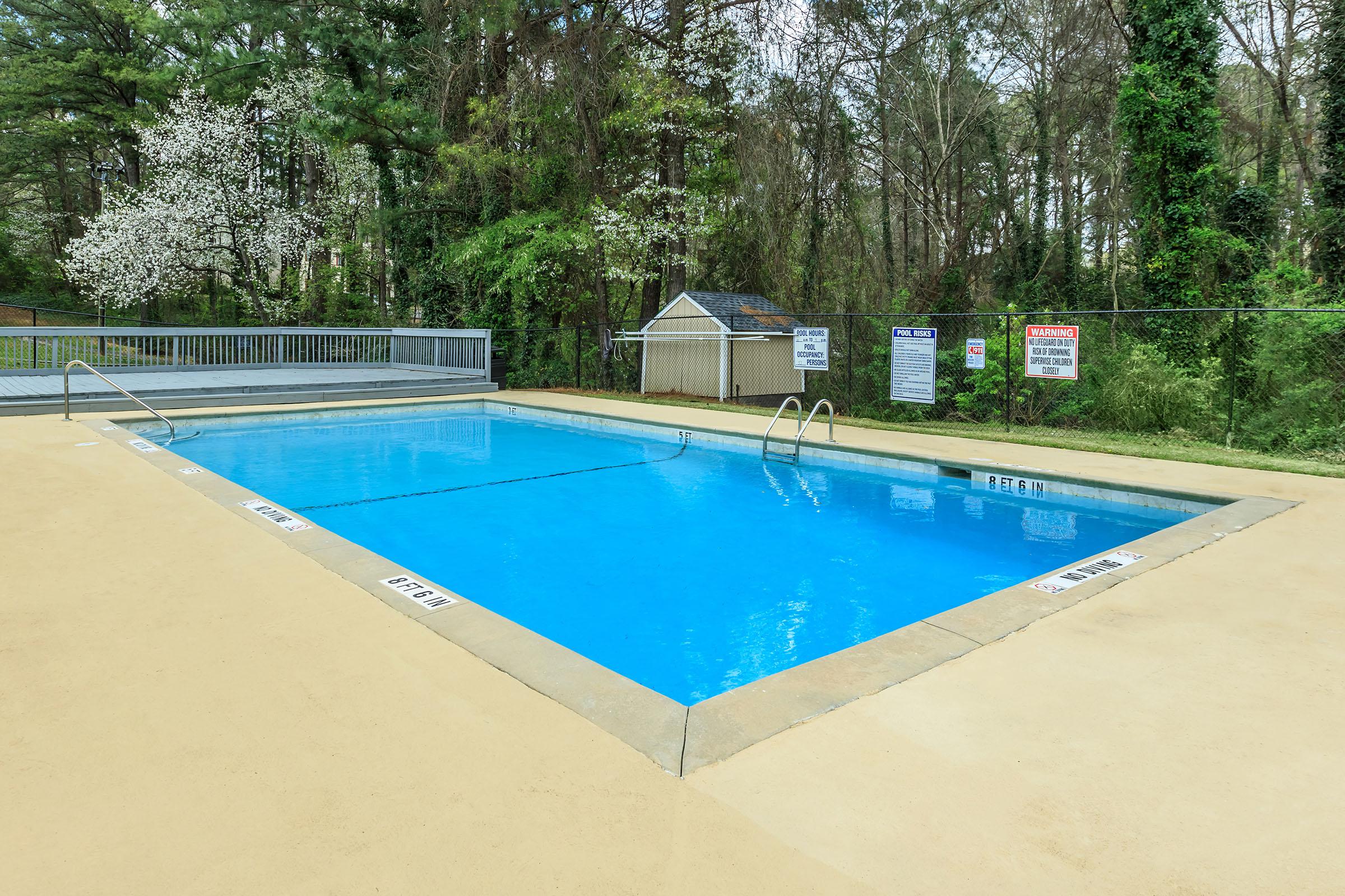 a blue pool of water