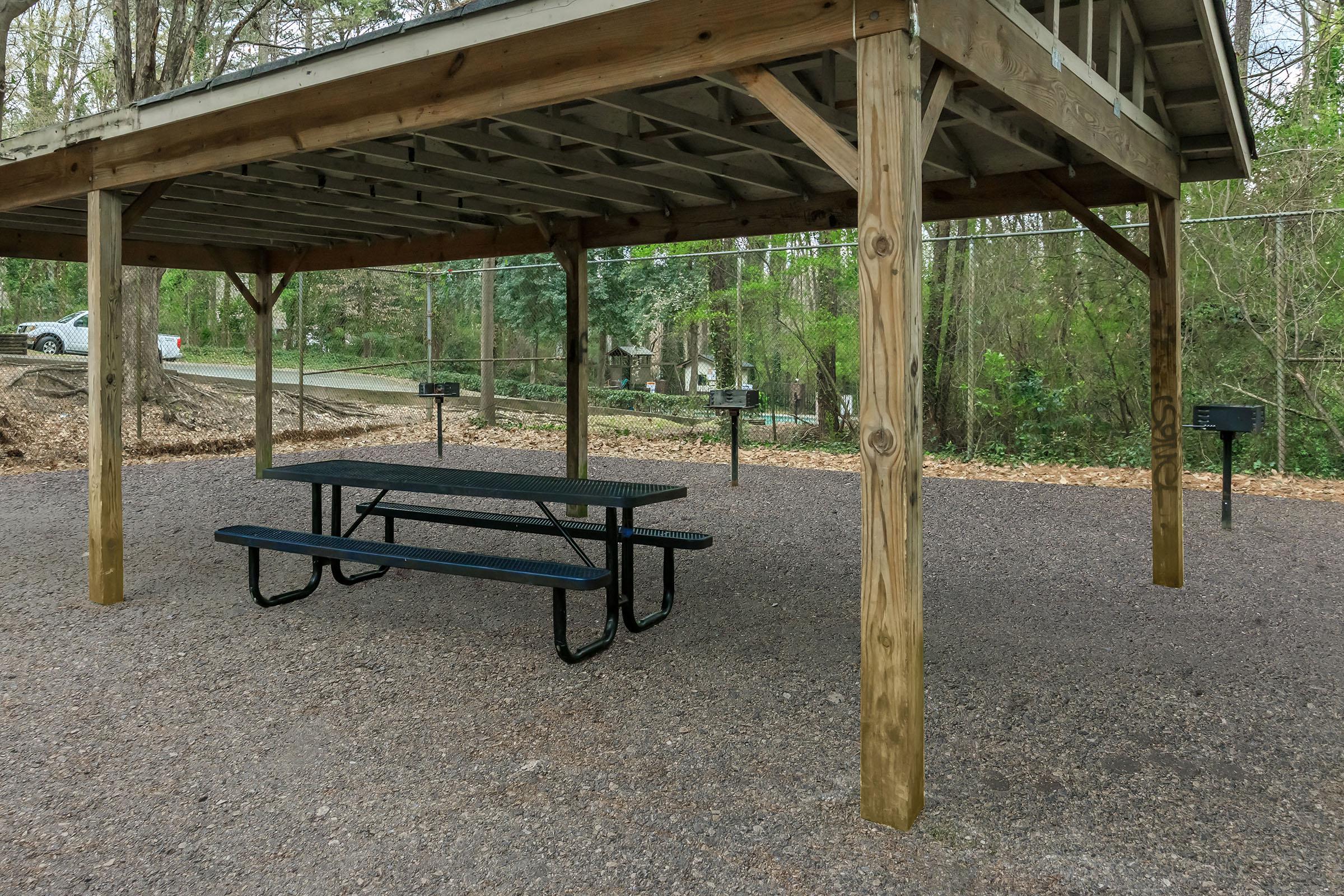 a wooden bench